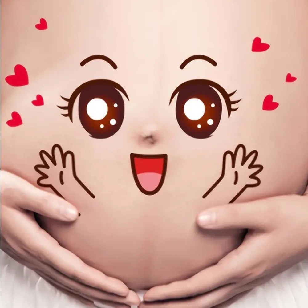 LAST ONE 9pc. Funny Face Belly Decals for Pregnant Women NIP